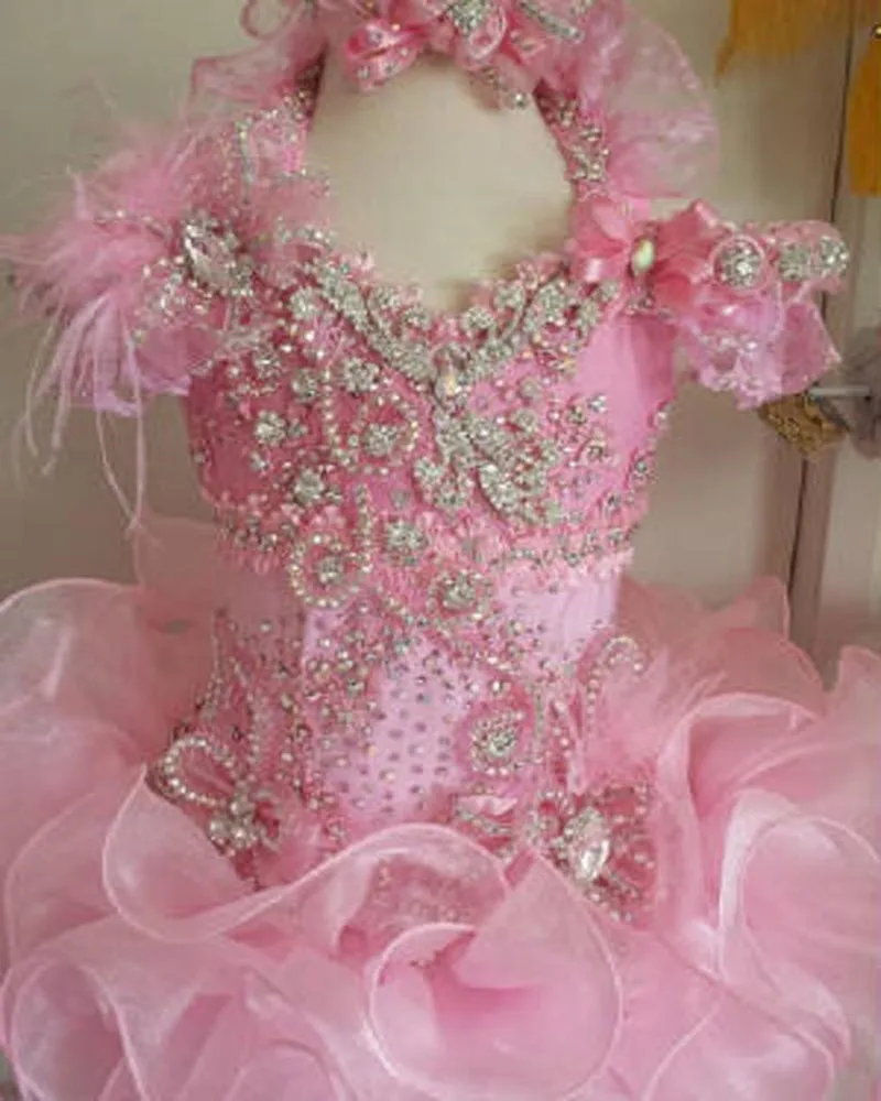 Fashion Pink Flower Girl Dress Ball Gown Ruffle Girls Pageant Dresses Luxuries Beaded Crystal Feather Kids Birthday Party Gown Girls Pageant Dresses Fashion Flower Girl Dressesflower Girl Dresses Aliexpress
