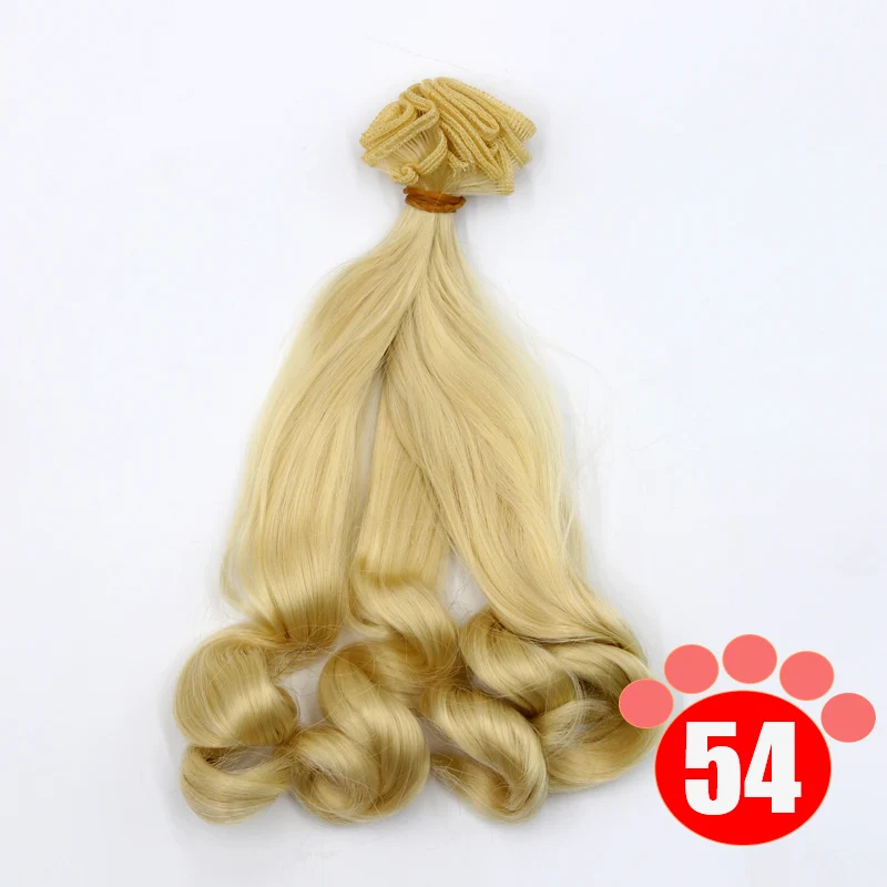 Msiredoll bjd парик аксессуары 1 шт 20*100 см волосы куклы для 1/3 1/4 1/6 1/12 градиентный цвет курчавый bjd парики diy - Цвет: colour 54