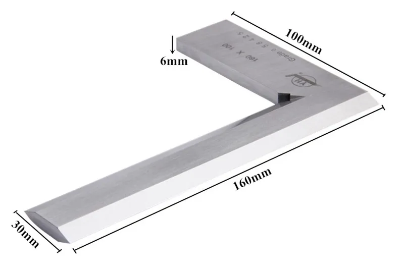 Угол Правителя скошенный край площади Колеи Нержавеющая сталь 160*100 мм углом 90 градусов Измерительные приборы