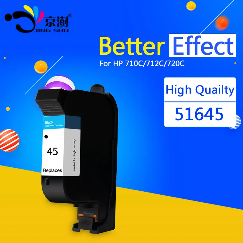 Jingshu Совместимость 45 черные чернила картридж 51645 Замена для hp 710C 870CXI 830C 880C 890C 895CXI