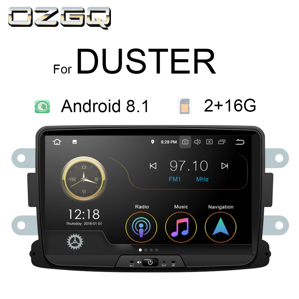 

OZGQ Radio Car Android 8.1 9.0 System PX30 8'' In-dash Multimedia For Dacia Lodgy Logan Duster Sandero Gps Video WIFi Navigation