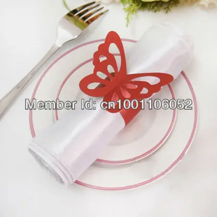 Free Shipping 50pcs High Quality Red Paper Erfly Napkin Rings Free Shipping 50pcs High Quality Red Paper Erfly Napkin Rings Wedding Bridal Shower Holder Sample Order In From Home Garden On