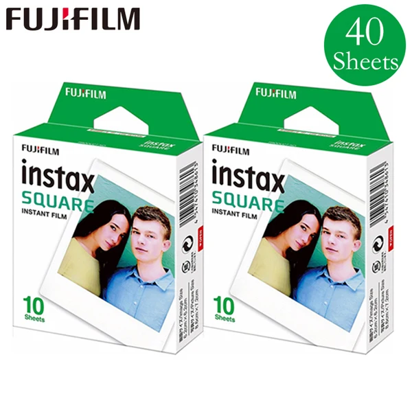 10-100 листов Fujifilm Instax Mini квадратная пленка белый/черный край фотобумага для Instax камеры SQ10 SQ6 SQ20 Share SP-3 принтер - Цвет: 2 Boxes 10 sheets