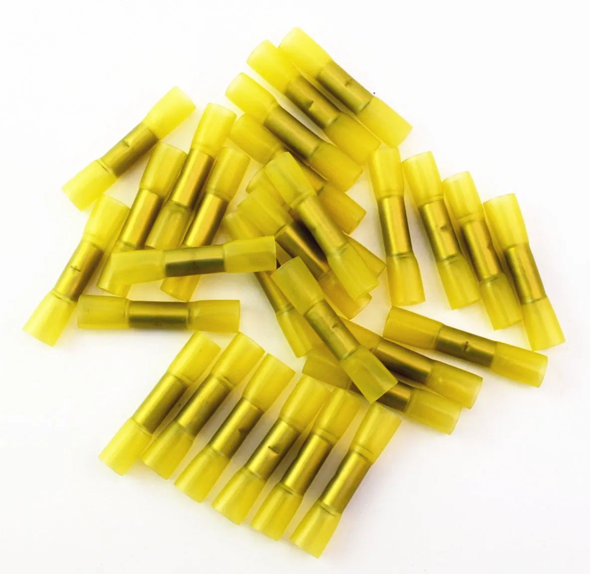 

50PCS Yellow Heat Shrink Butt Wire Crimp Connectors Electrical Terminals 4-6mm 12-10 AWG