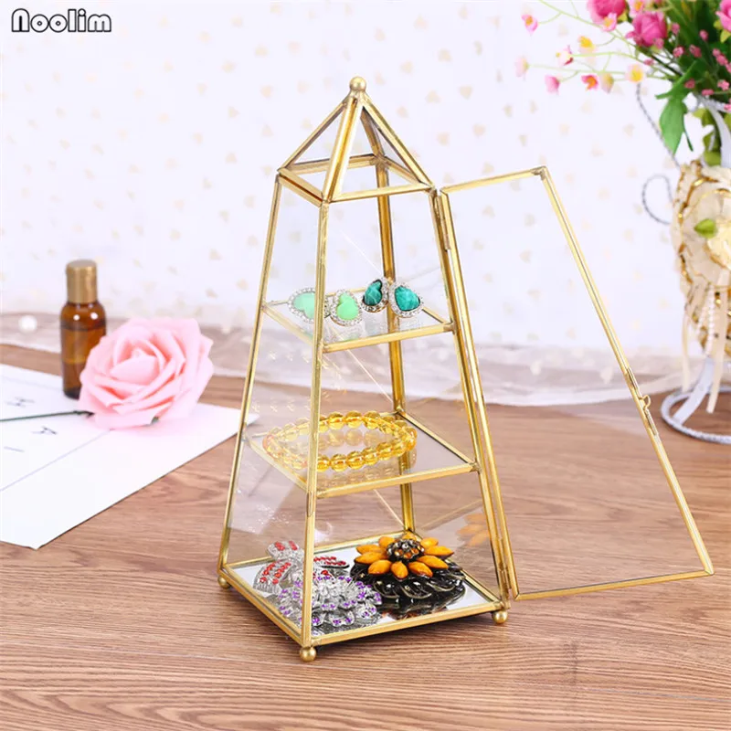 

Geometric Transparent Glass House Flower Room Simple Modern Nordic Luxury Jewelry Storage Box Home Decoration Ornaments Crafts