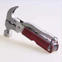 16 in 1 Outdoor Emergency Multifunction Tools for carpentry Hammer Claw Raytheon Stainless Steel contain Knife saw clamp