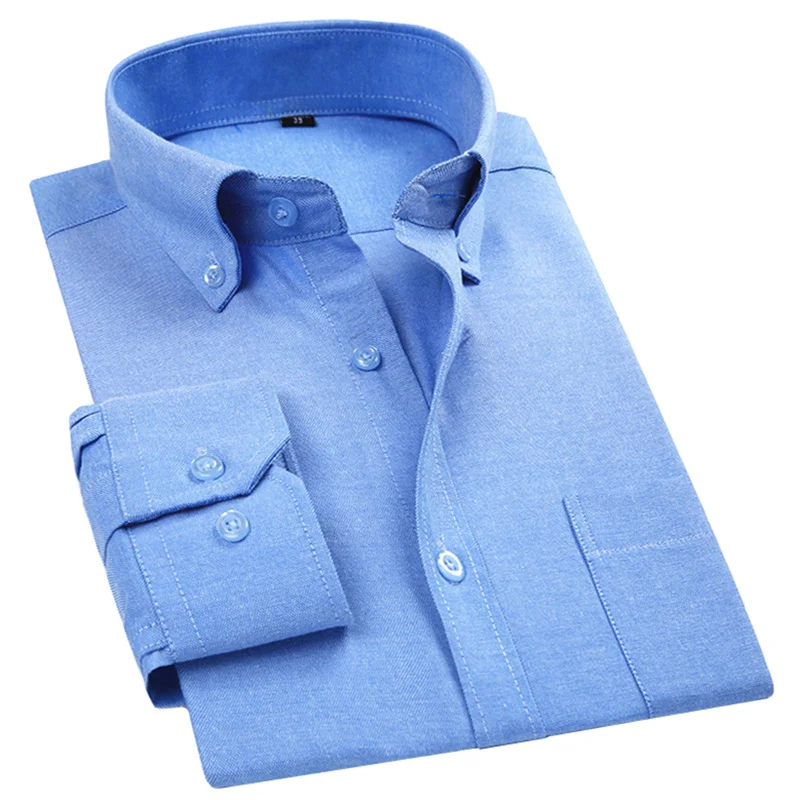 Buy 2018 New Oxford men's High end Brand shirt Solid Color Business Formal