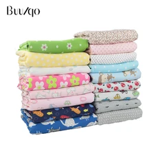 Buulqo 50*160 см детская трикотажная хлопчатобумажная ткань с цветочным принтом для изготовления детской одежды, ткань для рукоделия, детское стеганое трикотажное полотно