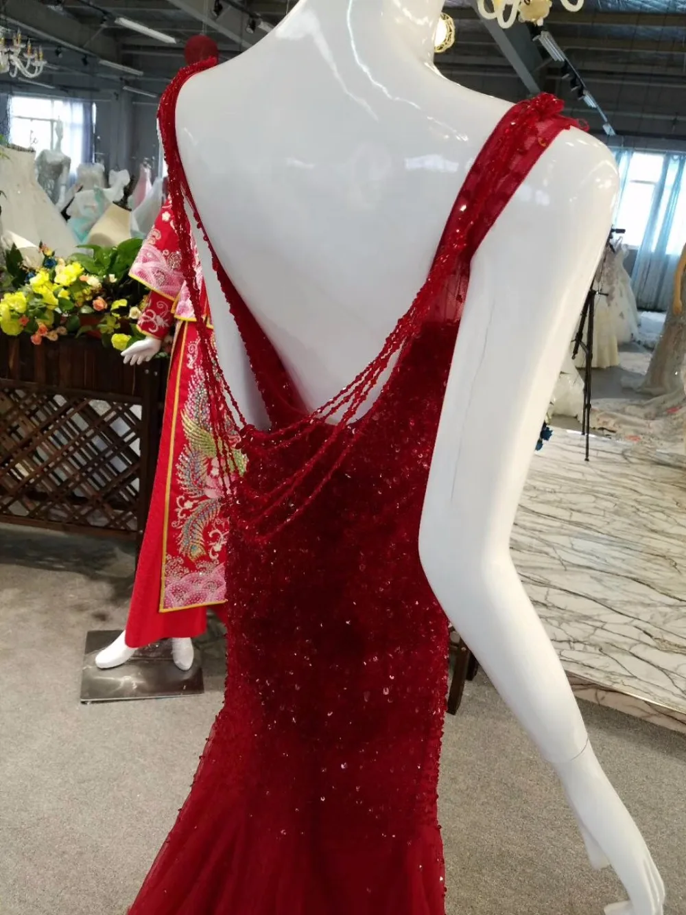mermaid formal dress burgundy evening dress