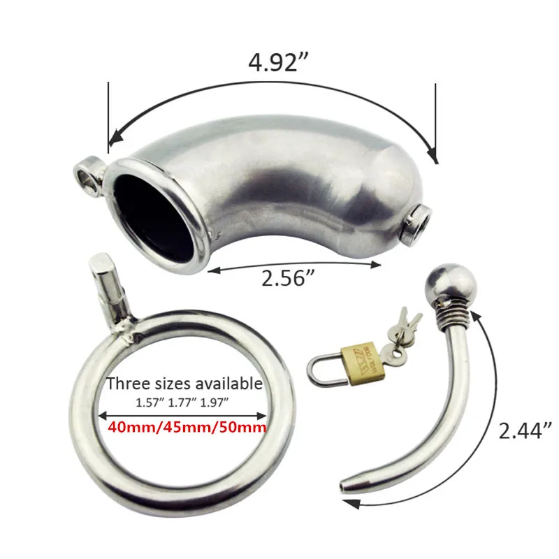 304 Steel Stainless Chastity Cage With Lock Male Chastity Device Catheter Sound Cock Cage Penis Ring Adult Game Sex Toys For Men