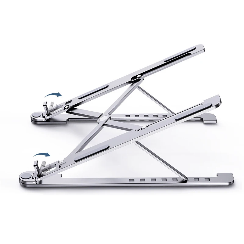 Laptop Stand Portable 8 Heights Adjustable Aluminum Desktop Ventilated Cooling Holder Folding Ultra