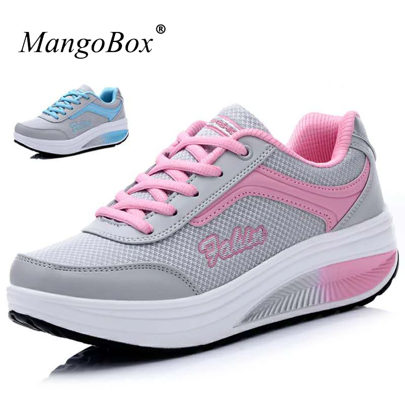 

Mangobox 2019 New Woman Sport Shoes Walking Sneakers Hight Increasing Toning Wedge Shoes Ladies Footwear Slimming Sport Trainers