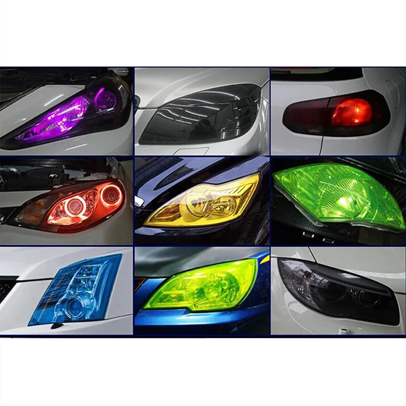 

100x30cm Car Light Vinyl Film Sticker Headlight Taillight Color Decoration Sticker FOR VW Passat Golf T5 Polo GTI Mazda CX-5 6 8