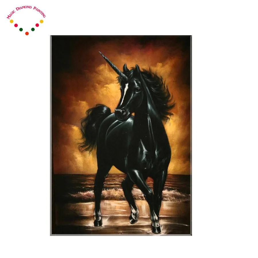 3d Diy Lukisan Berlian Kruistik Hewan Lari Kuda Hitam Kristal Menjahit Berlian Bordir Dekorasi Rumah Berlian Lukisan Cross Stitch Aliexpress