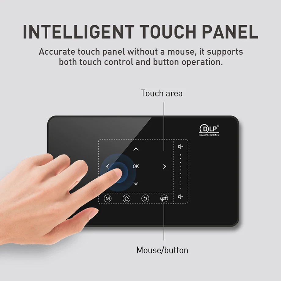 Smartldea HD Mini Smart DLP projector android 9.0 wifi beamer bluetooth 4K Build-in battery touch keys Airplay Miracast DLNA