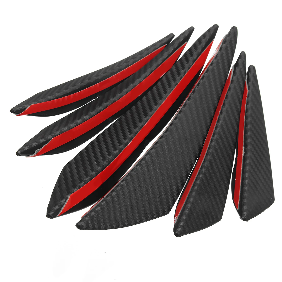 

6pcs Universal Carbon Fiber Car/Auto Front Bumper Fins Spoiler Canards Refit Exterior Parts Bumpers