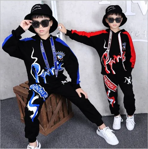 Новое поступление; осенний спортивный костюм для мальчиков в стиле хип-хоп Детский свитер Модная Одежда для танцев с принтом для мальчиков; X344
