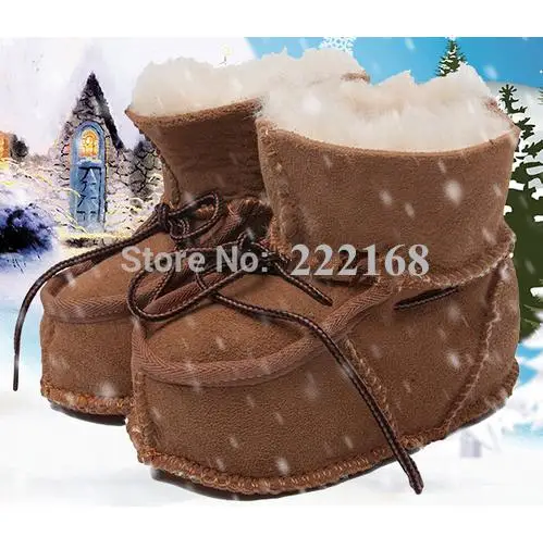 100% australien fourrure de mouton pour la russie hiver bébé bottes de neige fond souple anti-dérapant enfant en bas âge chaussures 0-1 ans bébés chaussures