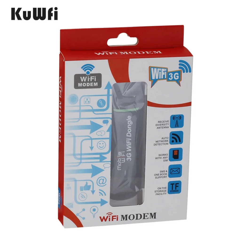KuWFi мини 3G USB WiFi маршрутизатор Портативный 7.2mbps Wi Fi мобильный модем беспроводной