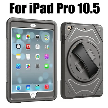 

For Apple iPad Pro 10.5 2017 Released Hand Belt Holder Full Body Armor Shockproof Case Cover for iPad Pro 10.5" A1701 A1709