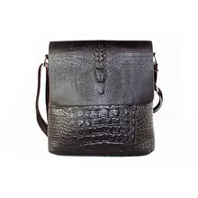 Новые мужские сумки через плечо с узором «Аллигатор» для мужчин, сумка-мессенджер, деловая сумка через плечо из крокодиловой кожи(коричневая