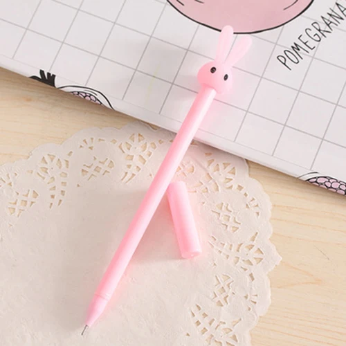 0,5 мм милые кавайные Пластиковые Гелевые Ручки прекрасный мультфильм кролик ручка для детей письма подарок корейский канцелярские принадлежности - Цвет: Pink