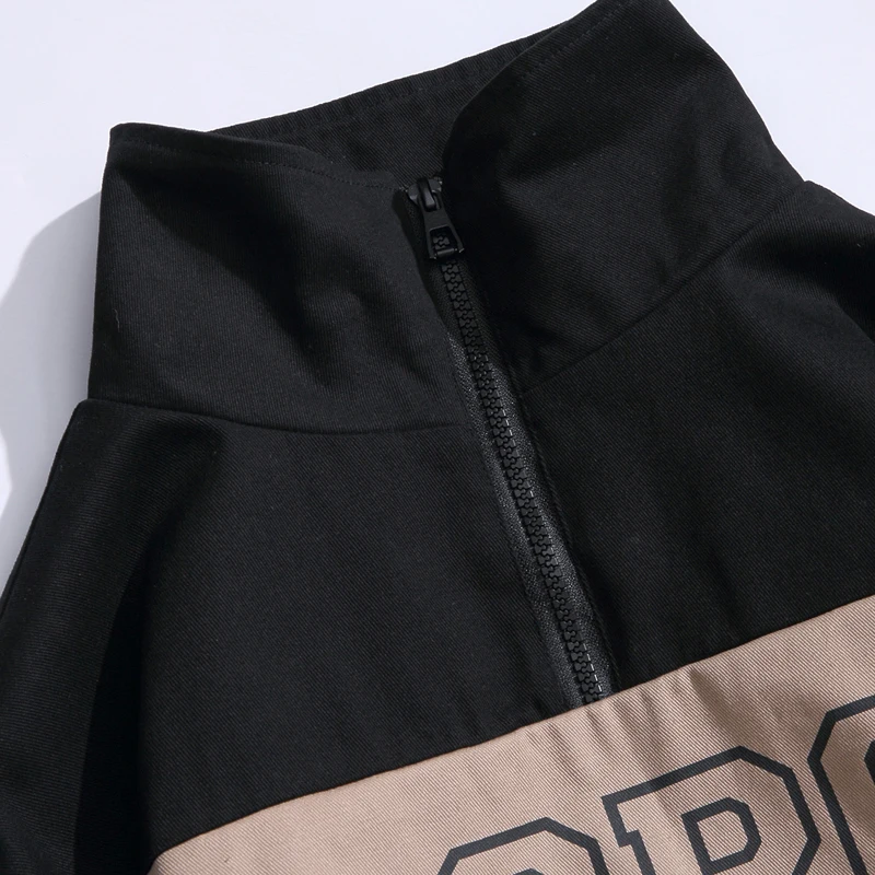 2018 Spring Autumn Casual Jacket Men Letter Hanzi Stitching In Black 2018 Spring Autumn Casual Jacket Men Letter Hanzi Stitching In Black