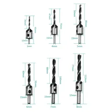 7 шт. зенковки Сверла HSS развертка для фаски в дереве 3-10 мм