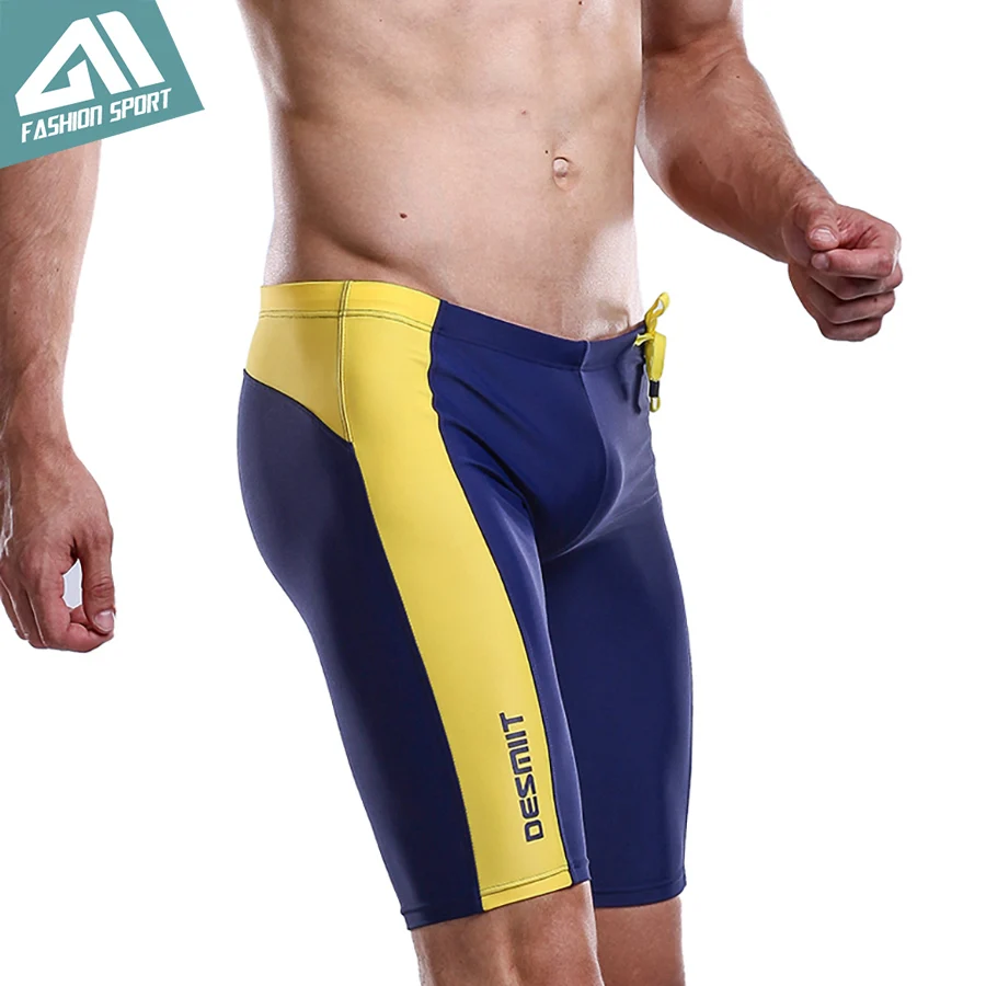 DESMIIT Men's Middle Swimming Shorts Summer Surfing Beach Shorts Fitness Swim Shorts Leisure Men Sport Swimwear DT12