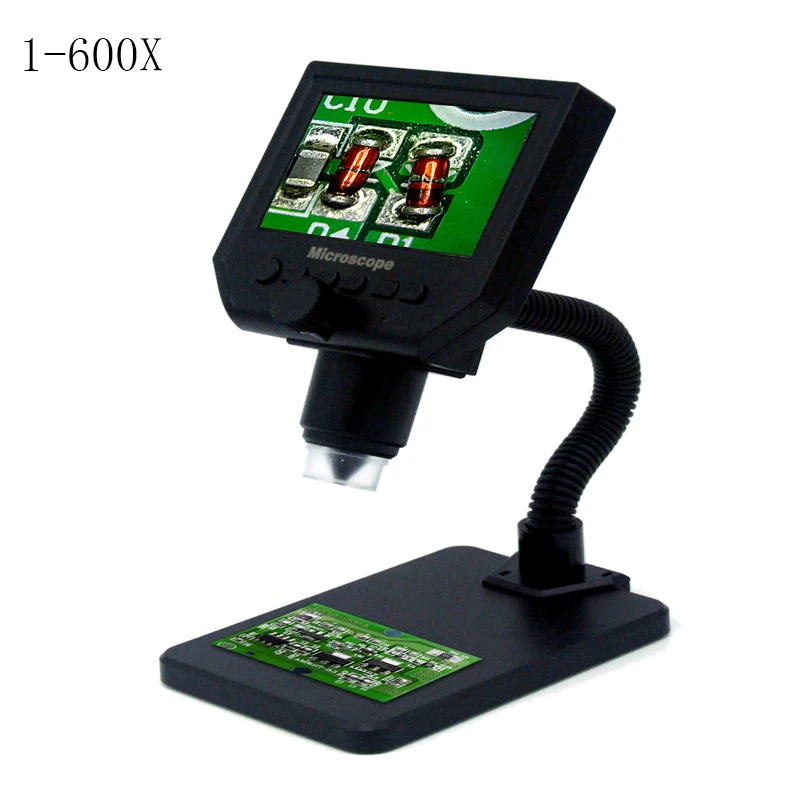 

1-600X 8 LED Lights 4.3 inch USB Digital Electronic Microscope VGA LCD display microscope magnifier for pcb motherboard repair
