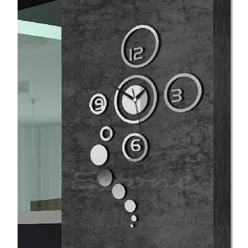 

Mirror Fashion DIY Acrylic 3D Wall Clock Removable Decal Vinyl Art Sticker Living Room Home Decor