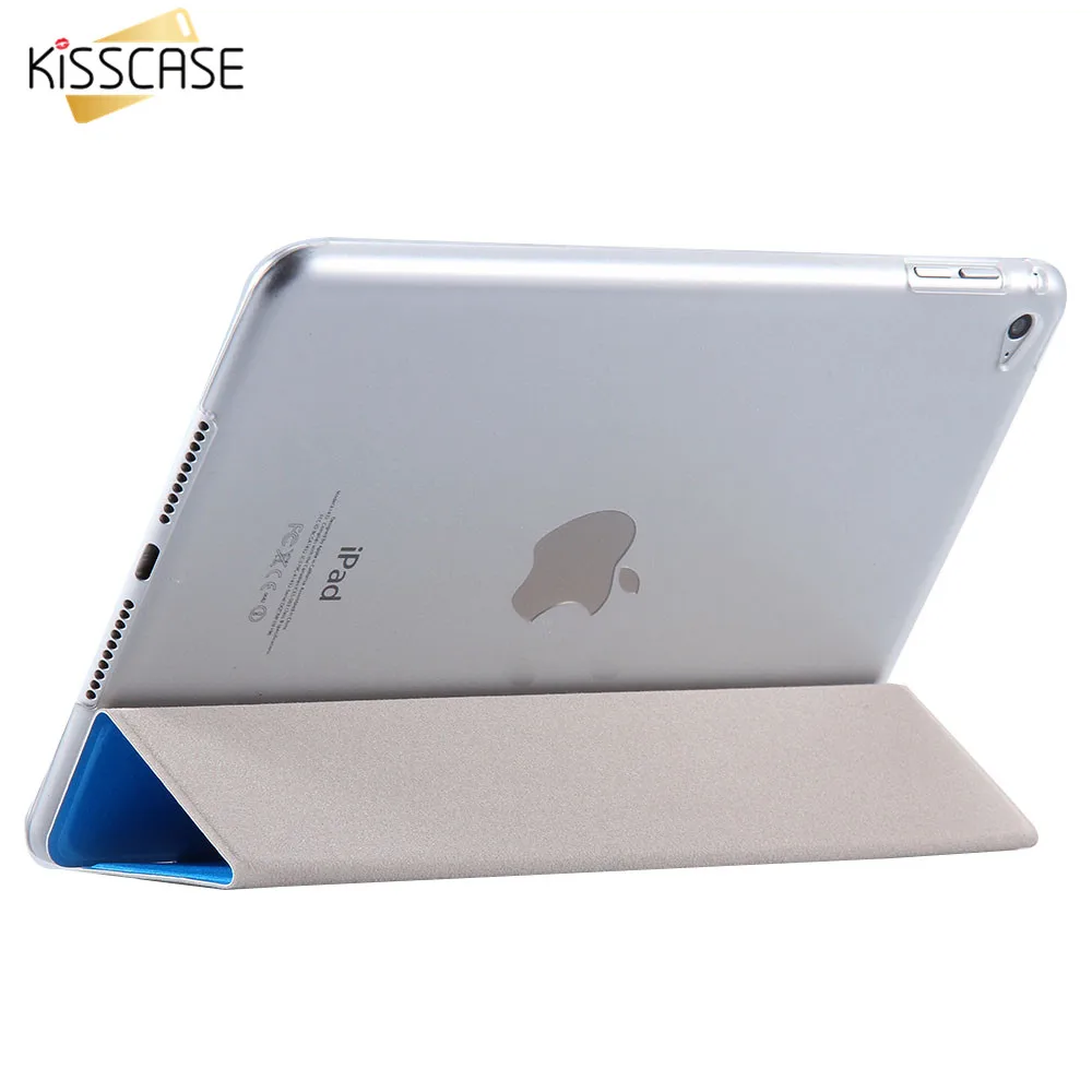 

KISSCASE For iPad Mini Air 2 Case Luxury Silk Leather Transparent Flip Case For iPad Air 2 1 Mini 4 3 2 1 Stand Full Cover Capa
