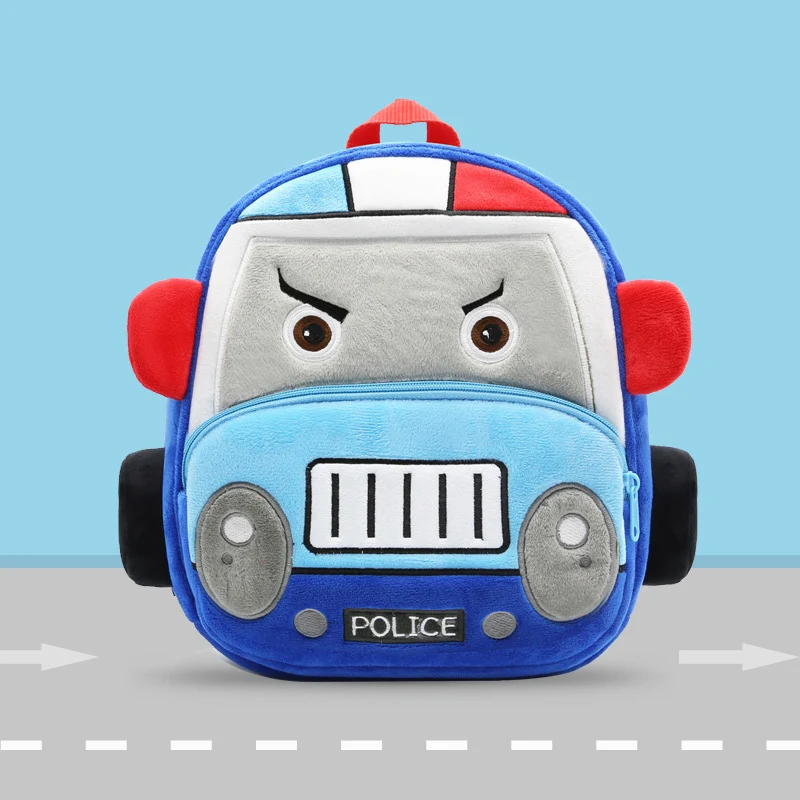 

2019 New Cute Cartoon 3D Car Kids School Bag Soft Plush A4 Size Capacity for 2-6 Years Toddler Children School Backpacks
