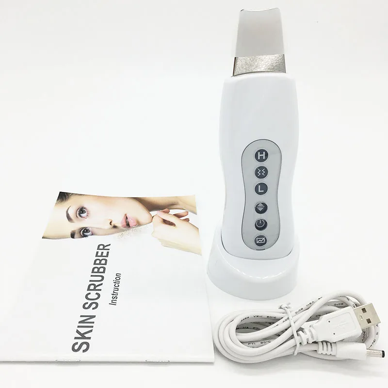 Purificador da Pele Máquina de Peeling Ultrasonic Facial Acne Cravo Remoção Vibração Massageador Esfoliante pá Limpa Hot 12 Cheap Utensílios de cuidado facial