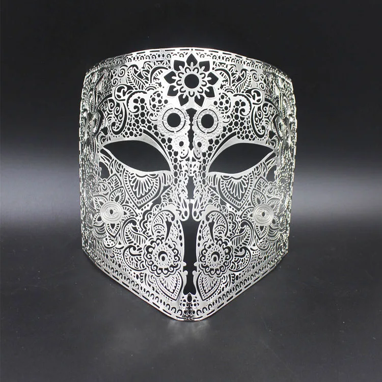 Маскарадная маска для костюмированной вечеринки Bauta Phantom цвета: золотистый, серебристый, черный металл, Череп, щит, Марди Гра, Джокер, Вечерние Маски
