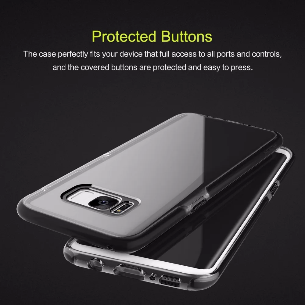 Противоударный чехол для samsung Galaxy S8/Plus ROCK Guard series из мягкого ТПУ+ высокоэластичный ТПЭ защита телефона от падения оболочка задняя крышка