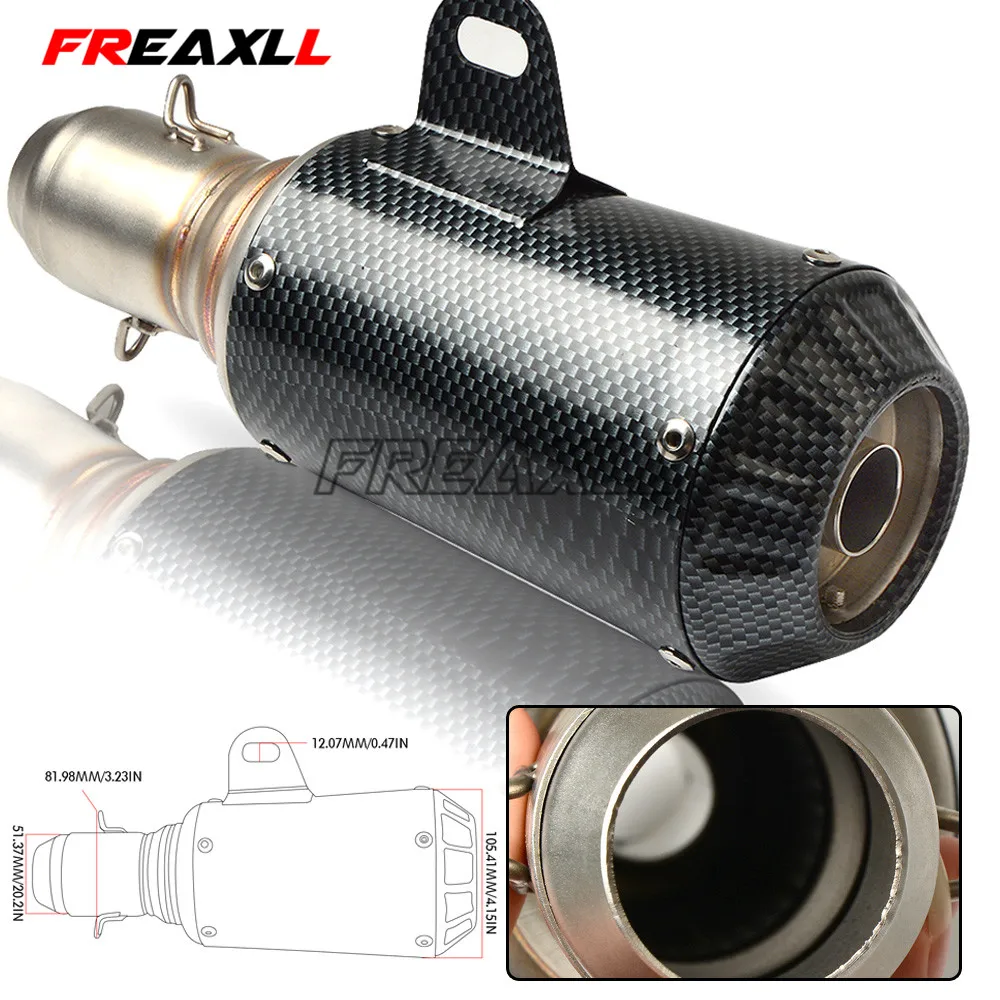 

36-51mm Carbon Fiber Motorcycle Exhaust Muffler Modified Exhaust Pipe For Suzuki GSX-R GSXR 600 750 1000 K1 K2 K3 K4 K5 K6 K7 K8