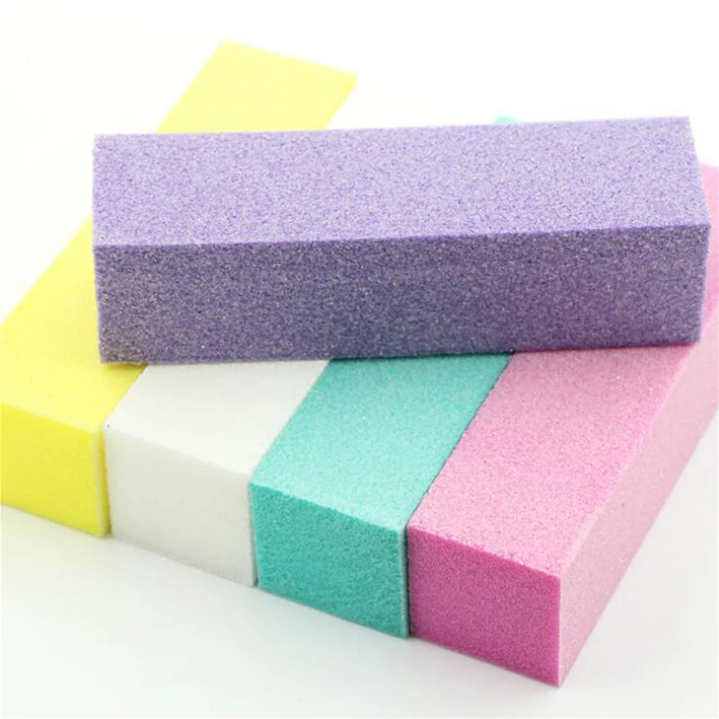 

1 Pc Nail File Grinding Sanding Block Buffer Pink Blue White Color Cuboid Shape Professional Nail Tool for Nail Art