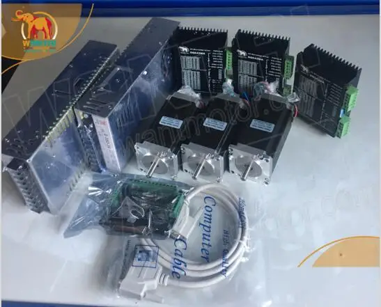 US $180.00 CNC 3Axis Nema 23 Stepper Motor 18degree 428ozIn 42AWT57STH1154204A DQ542MA Driver Whole CNC Mill Controller Kit