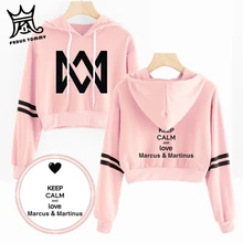 Marcus and Martinus Navel Hoodies Hip Hop New Casual Fashion women Hoodies Outwear High Street Marcus& Martinus Sexy Sweatshirt