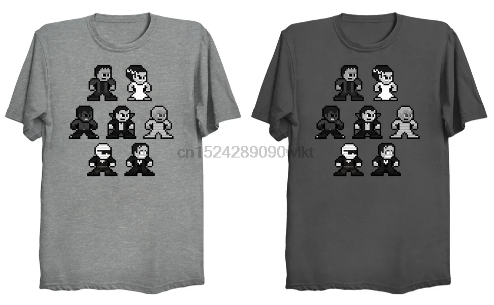 

UNIVERSAL MONSTERS 8-Bit Horror T-Shirt Pop Culture Shirt Frankenstein Dracula