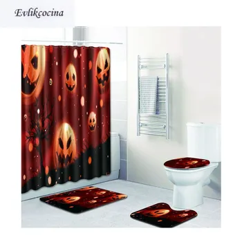 

Free Shipping Halloween Series Casa De Banho Banyo Bathroom Carpet Toilet Bath Mat Set Nonslip Tapis Salle De Bain Alfombra Bano