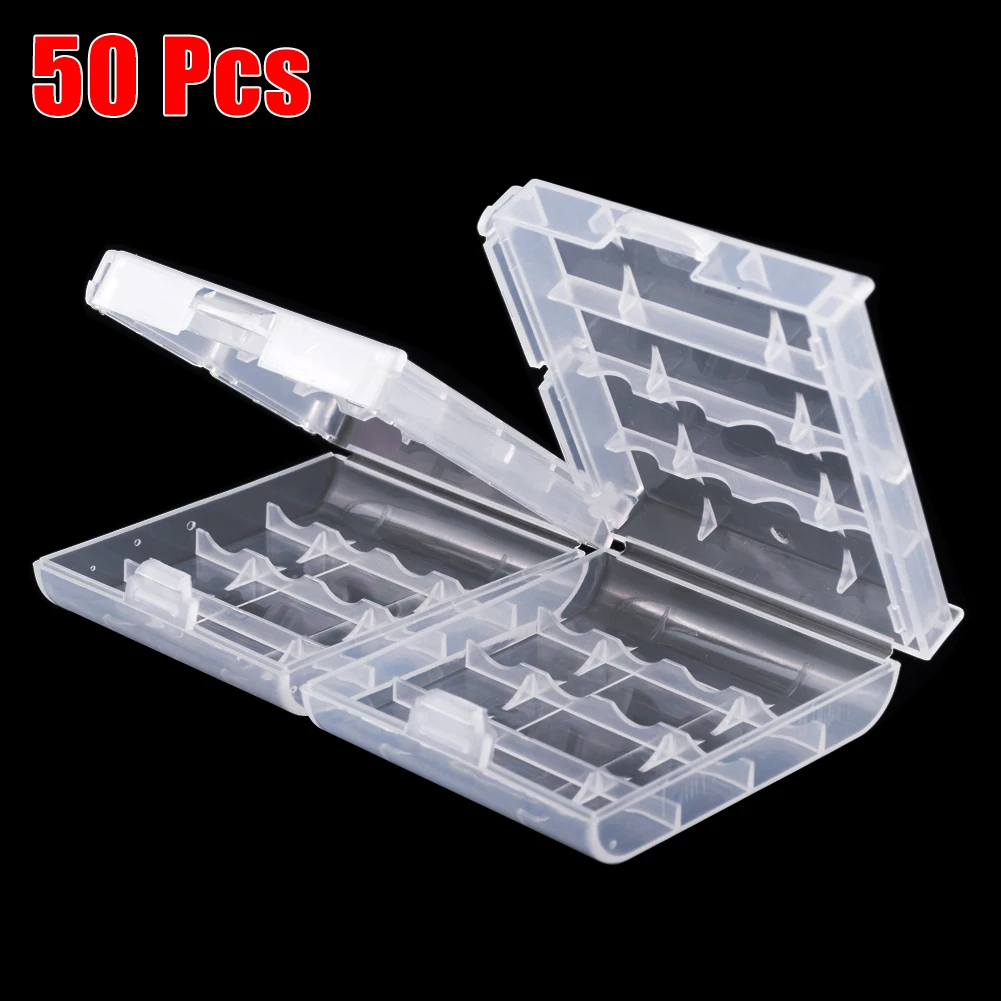 50pcs Universal Battery Storage Boxes Hard Plastic Batteries Storage