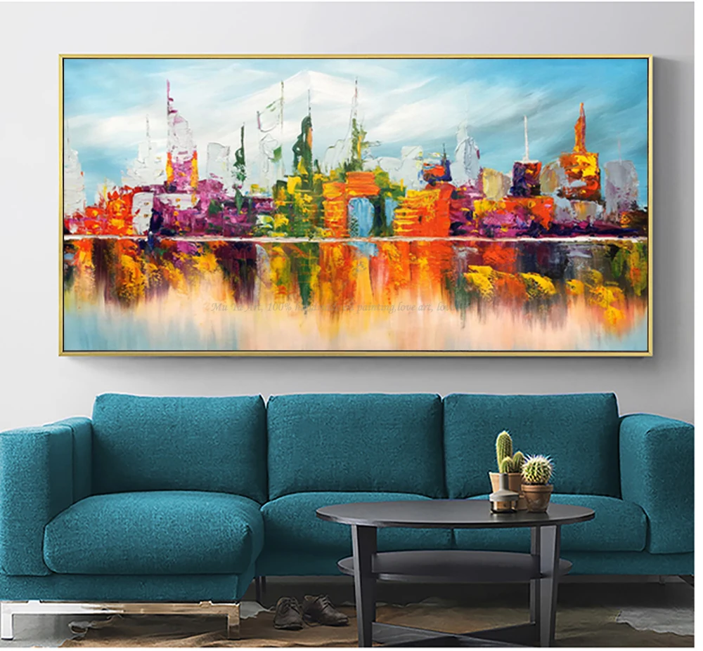 

Decorative picture New York city landscape oil paintings modern paintings on canvas abstract art living room cuadros decoracion