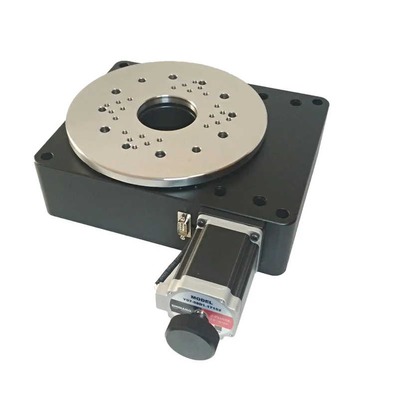 

PT-GD204 high-precision electric rotary table 360 degree rotation, worm gear, indexing plate, size 100mm ratio 180:1