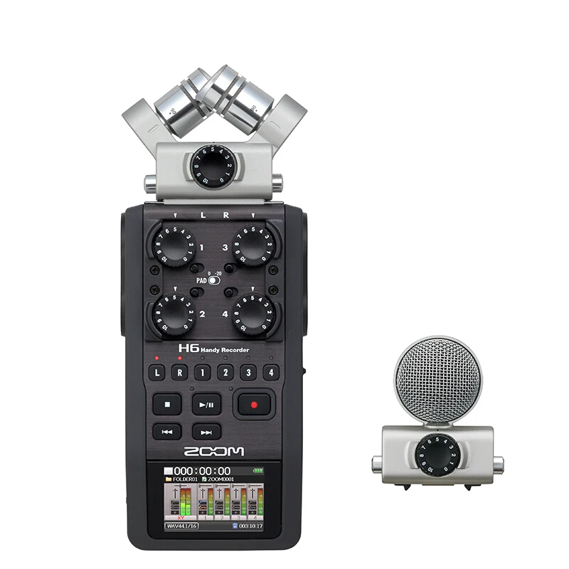 

Zoom H6 portable professional handheld digital recorder H4N upgraded section Handy 6-Track for interview with 2GB