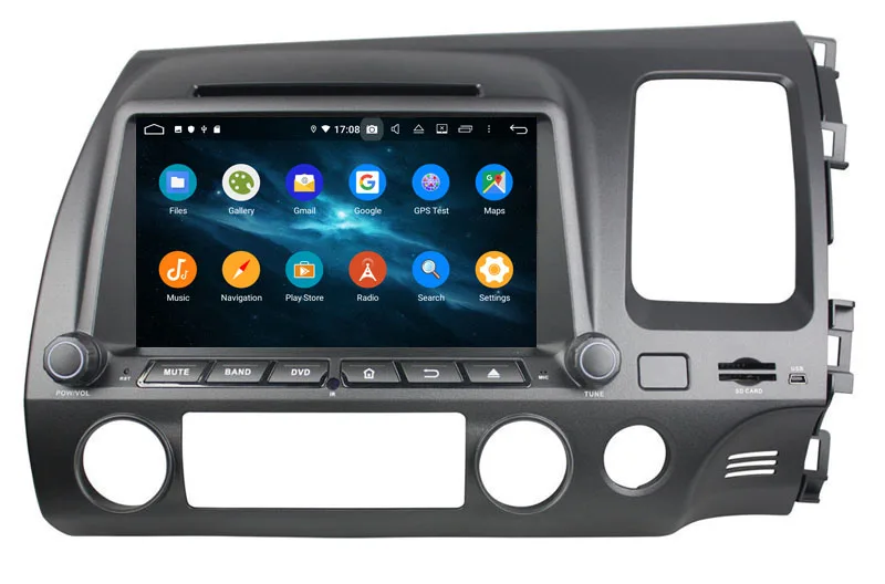 Best Fit for honda civic right driving 2006-2011 android 9.0 Car Multimedia Player with gps navigation built in wifi mirror link 7