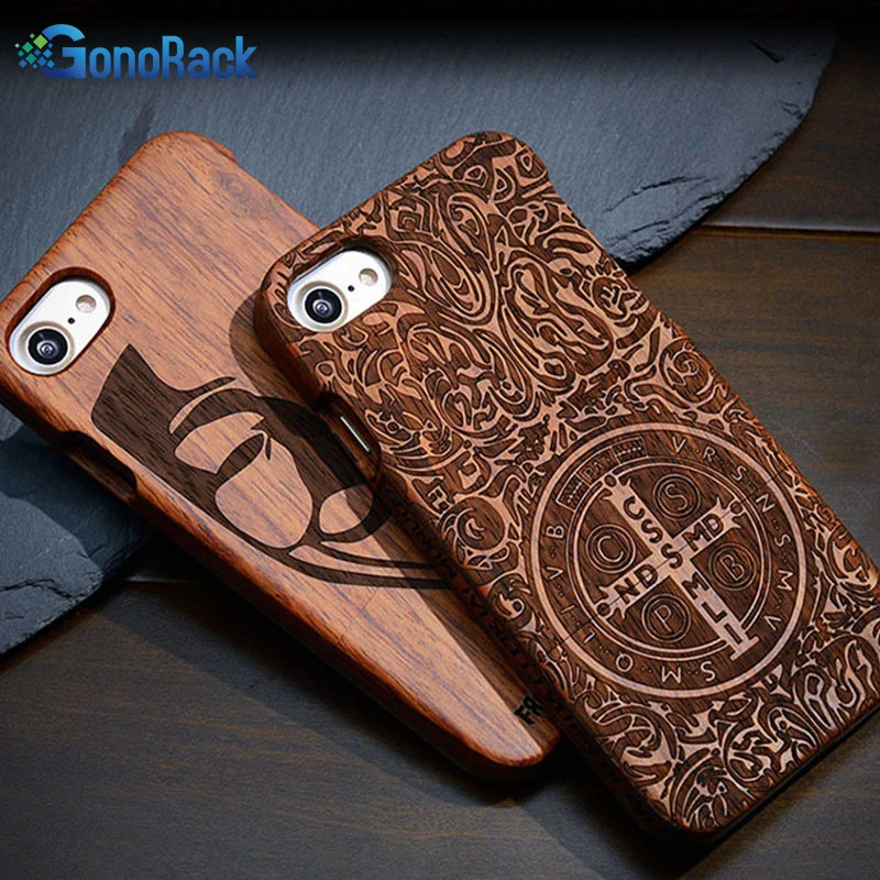 100% Натурального Дерева Case Для iPhone 7 Plus Vintage Luxury Жесткий задняя Крышка Корпуса 5 5S SE