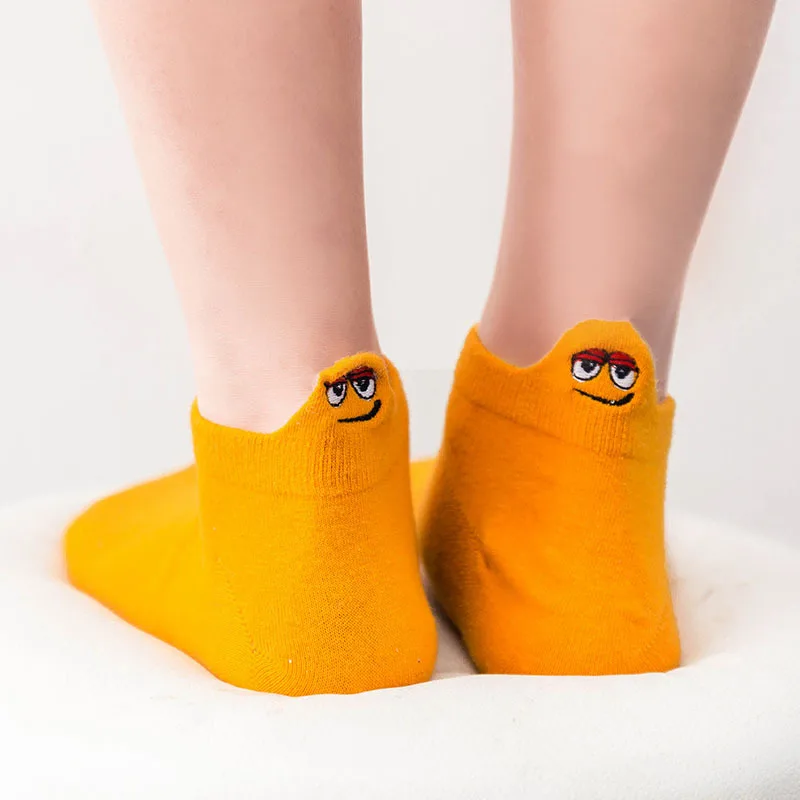 

Summer new women's cute cartoon cotton casual boat socks Shallow mouth Harajuku embroidery cheap socks 1 pairs