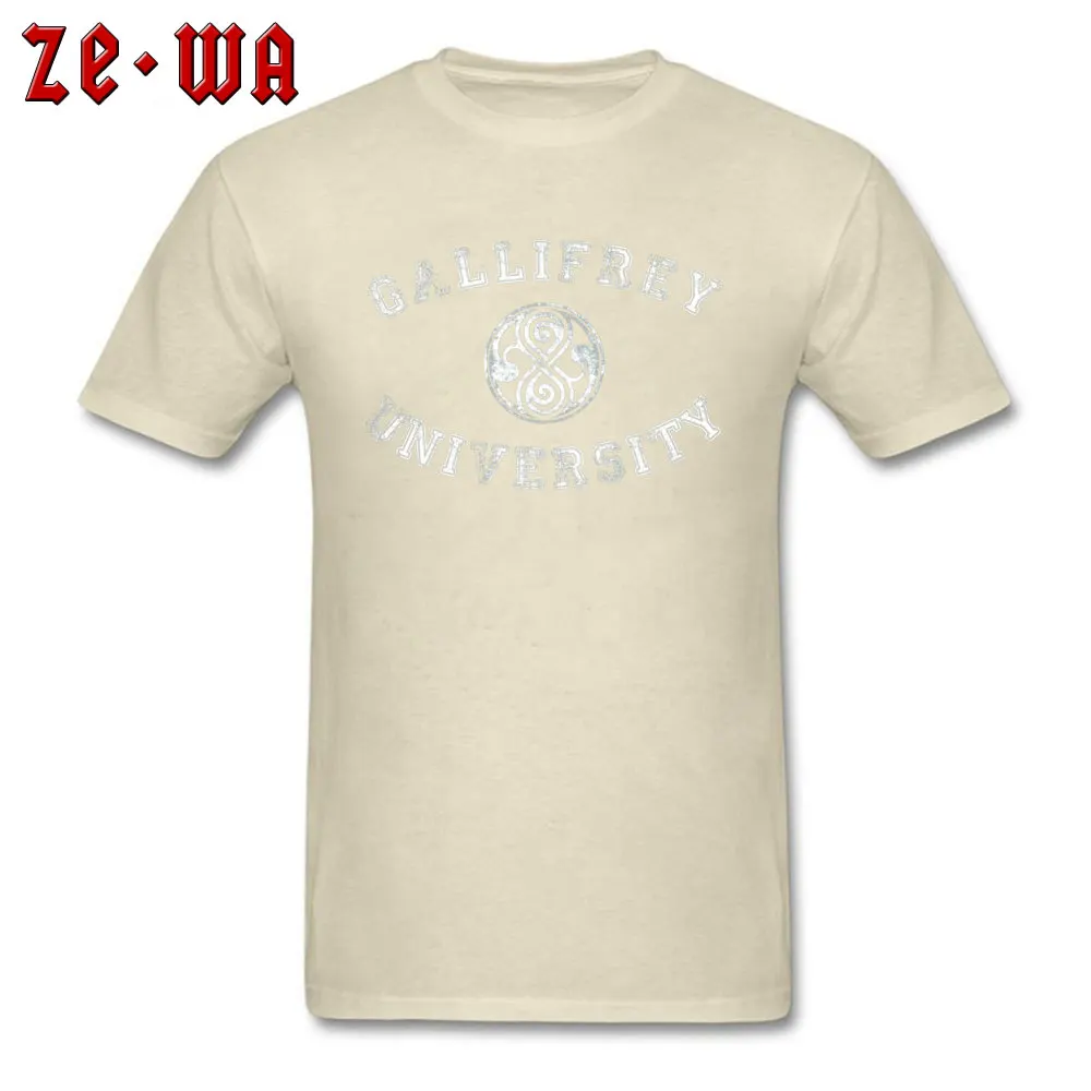 Birthday Gallifrey University -1427 T Shirts for Men Fitted Labor Day O Neck Cotton Fabric Short Sleeve T Shirts Tee-Shirt Gallifrey University -1427 beige